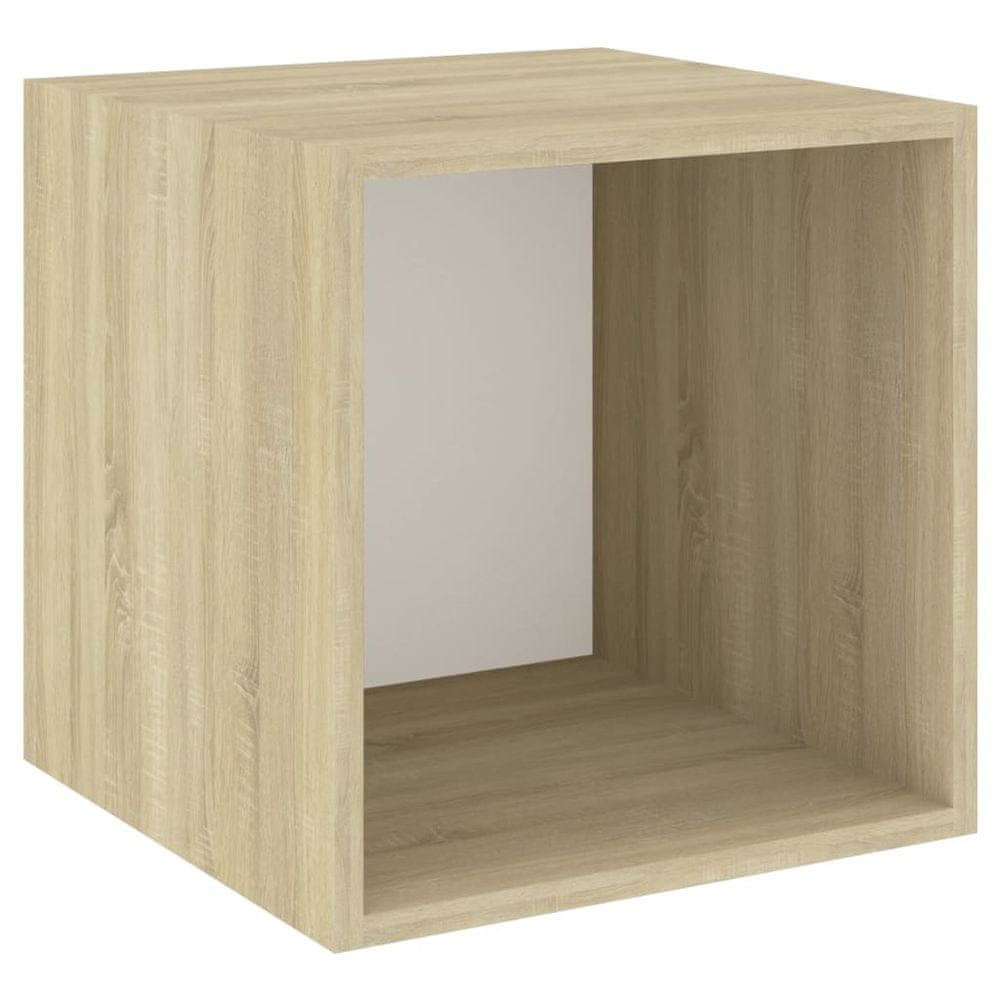 Vidaxl Nástenná skrinka, biela a sonoma 37x37x37 cm, kompozitné drevo